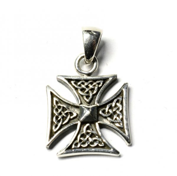 Pandantiv cruce noduri celtice Argint