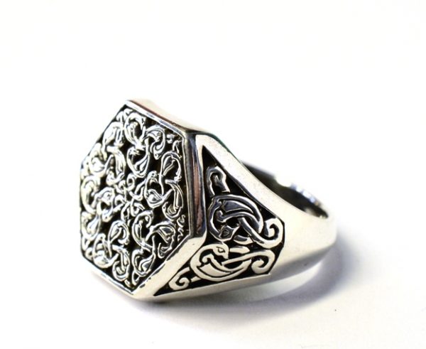 Inel hexagon noduri celtice Argint