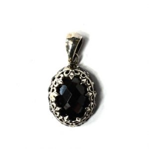 Pandantiv oval gotic black Argint