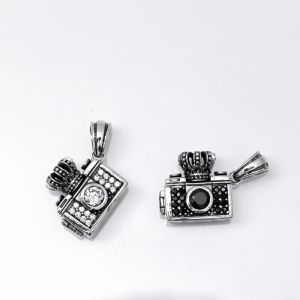 Pandantiv mini camera foto Argint