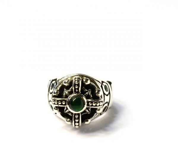 Inel gotic coroana green Argint