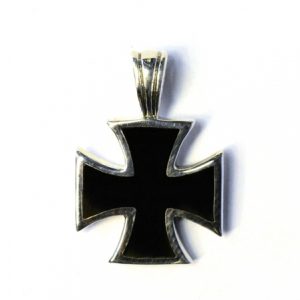 Pandantiv cruce simpla neagra Argint