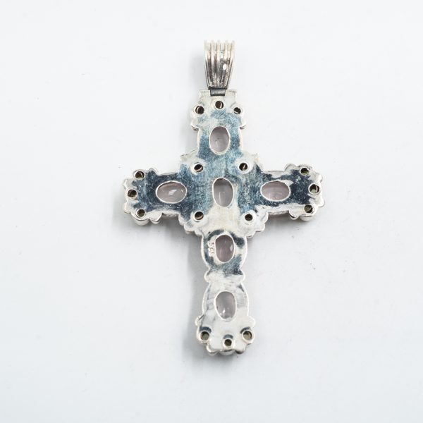 Pandantiv cruce pietre semipretioase nr9 Argint