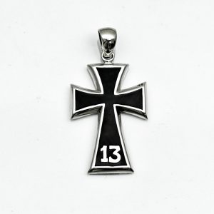 Pandantiv cruce neagra 13 Argint