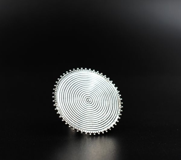 Inel disc spirala india Argint