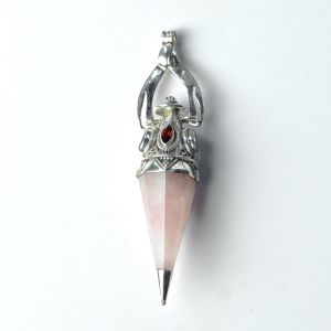 Pandantiv pendul cuarz roz.granat nr.34 Argint