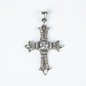 Pandantiv cruce gotica zirconii Argint