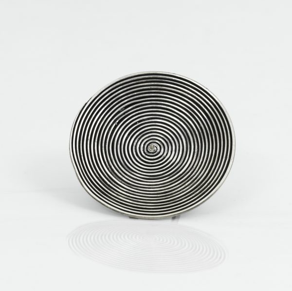 Inel India rotund spirala 6cm Argint